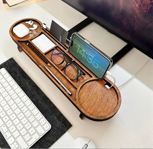 Organiseur de Bureau en Bois Personnalisé