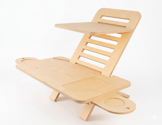 Rehausseur de Bureau Ergonomique en Bois
