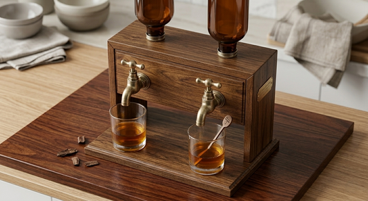 Distributeur de Boissons Double en Bois