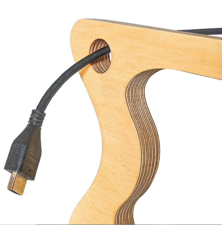 Support d'Ordinateur Portable et Téléphone en Bois Éco-responsable