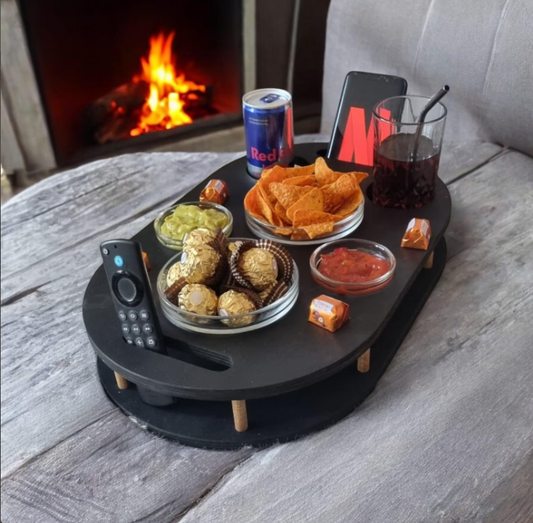 Bar de Canapé Premium – Organisateur de Collations et Boissons en Bois Massif