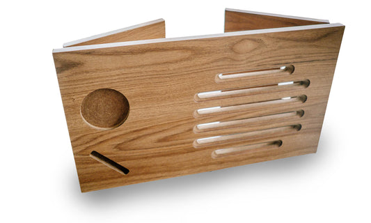Table de Lit en Bois – Support de Canapé en Bois avec Porte-Gobelet intégré
